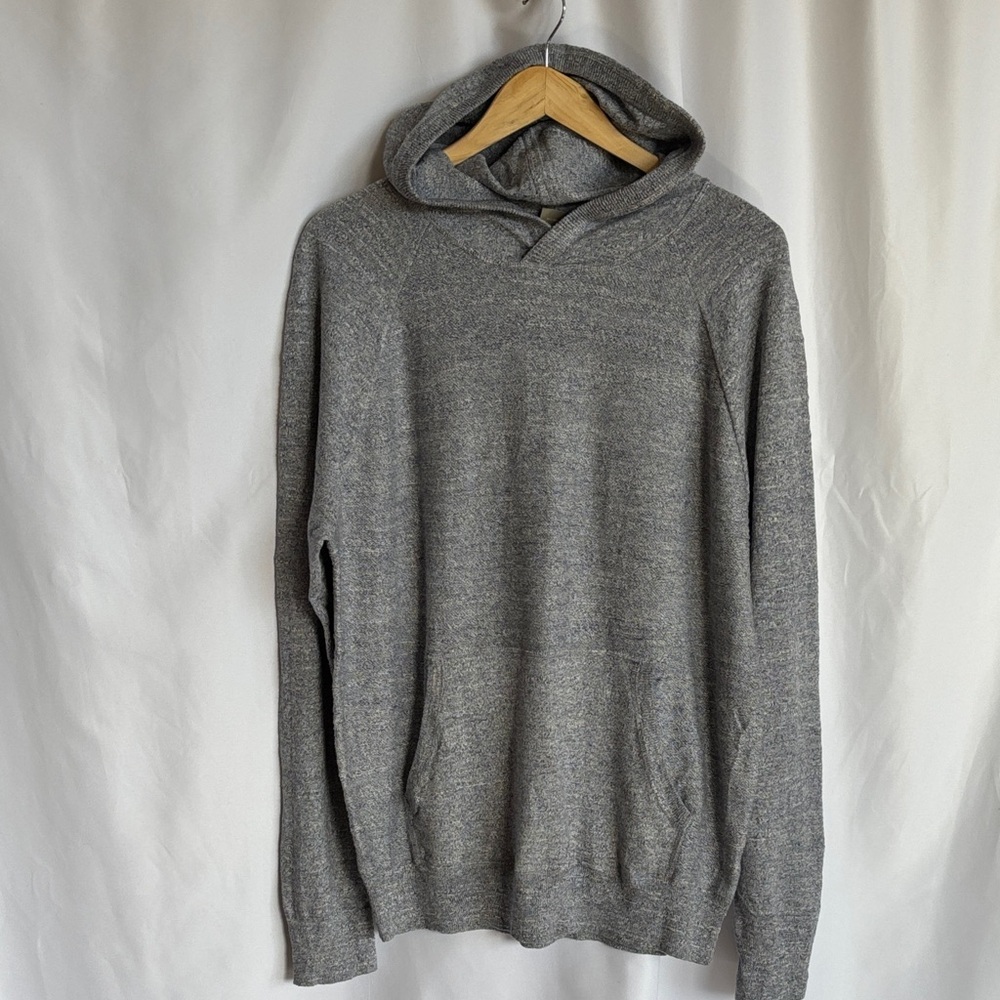 J. Crew Men's V-Neck Knit Sweater Heathered Blue-Gray 100% Cotton Size Large NWT